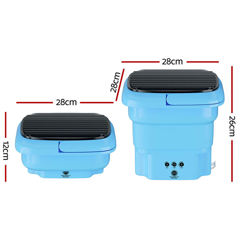 Devanti 4.5L Portable Folding Washing Machine Blue