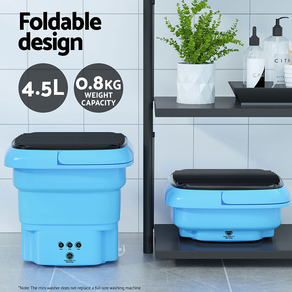 Devanti 4.5L Portable Folding Washing Machine Blue