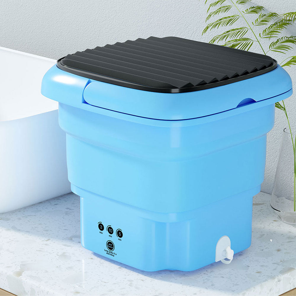 Devanti 4.5L Portable Folding Washing Machine Blue