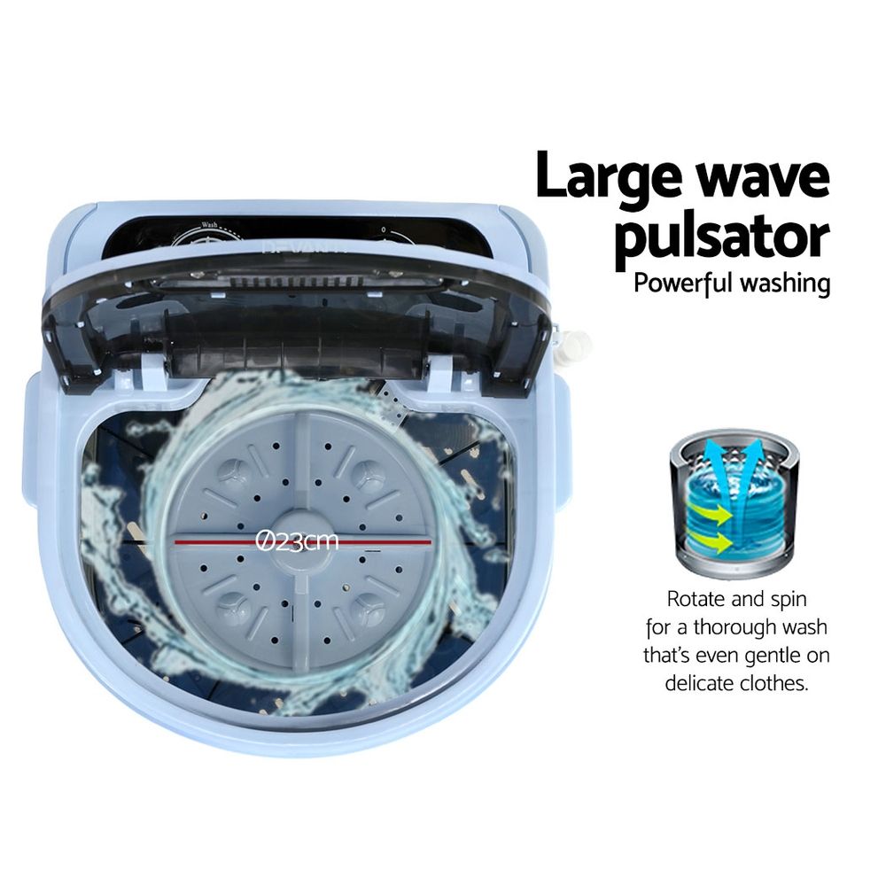 Devanti Portable 2-in-1 Washing Machine 3kg Black