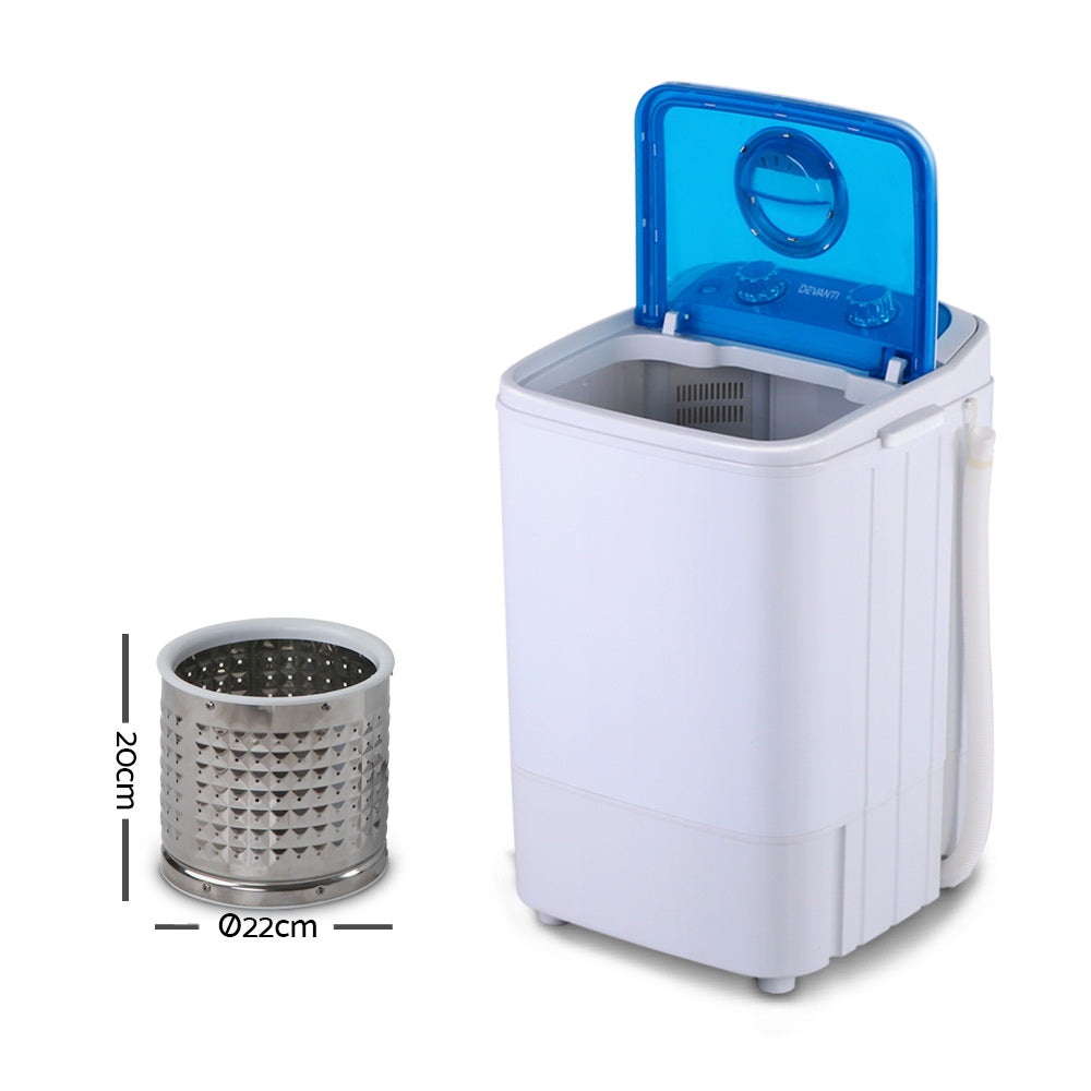 Devanti 4.6KG Portable Washing Machine Blue