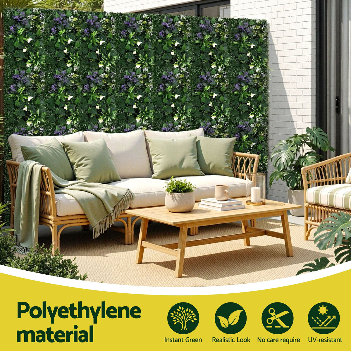 Gardeon 4 Piece Artificial Plant Wall Panel Set 40x60cm Green