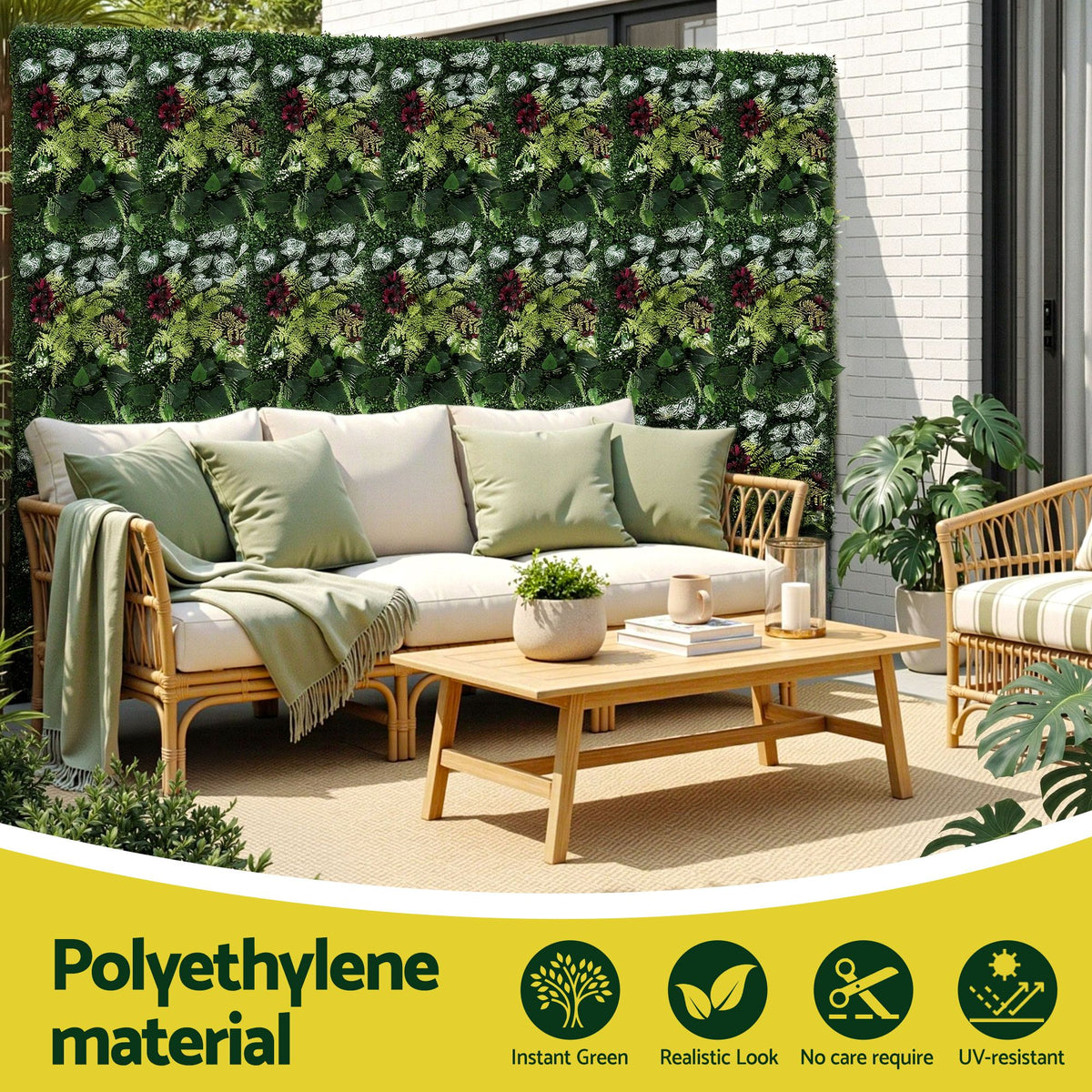 Gardeon 4PCS Artificial Plant Wall Panels 40x60cm Boxwood Green