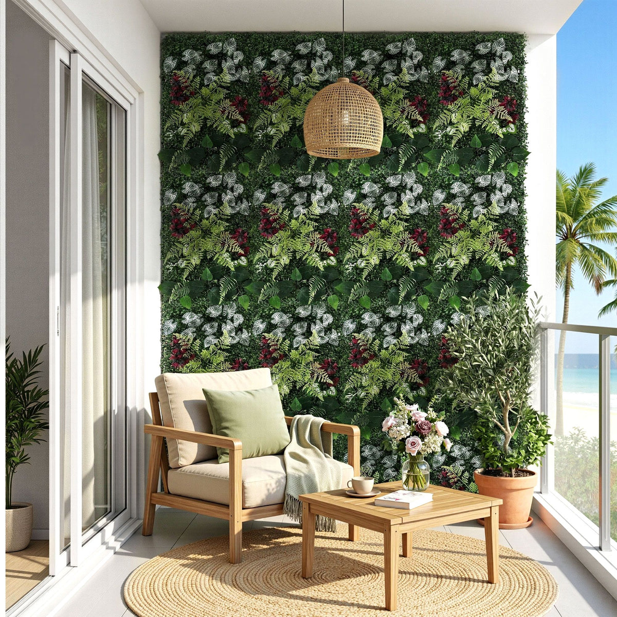 Gardeon 4PCS Artificial Plant Wall Panels 40x60cm Boxwood Green