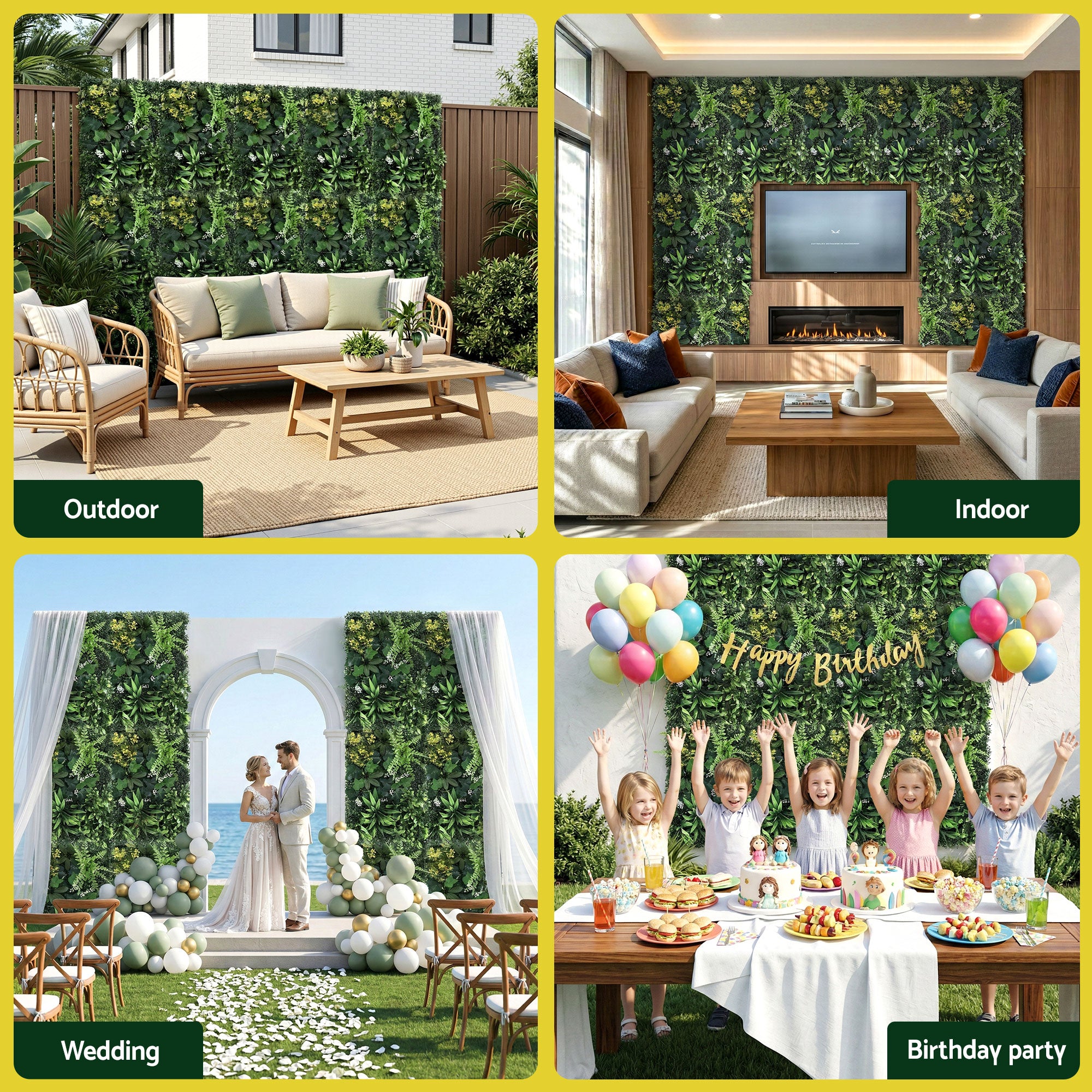 Gardeon 4PCS Artificial Plant Wall Panels 40X60CM Boxwood Panel Backyard Hedge Grass Backdrop Green Decor