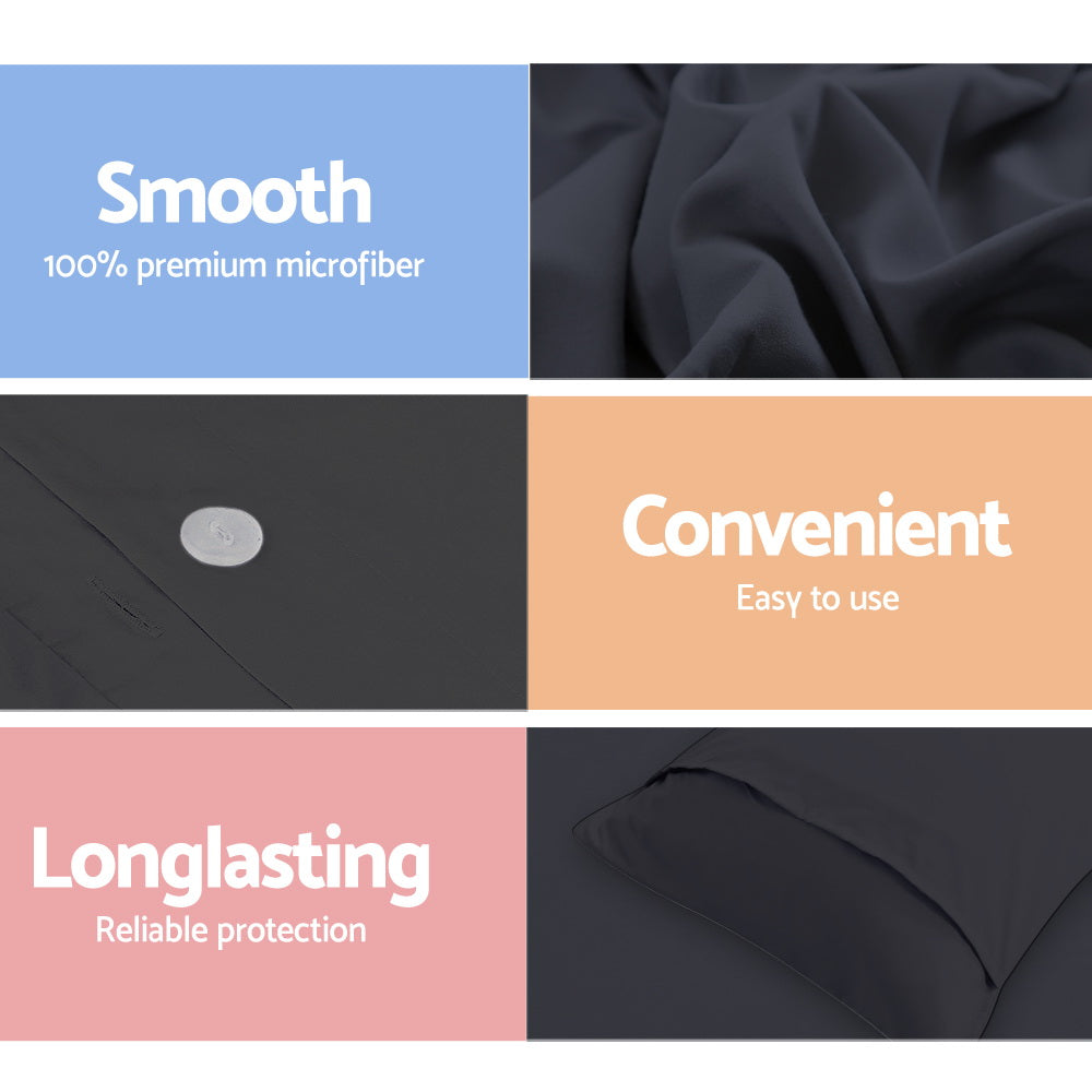 Giselle Super King Quilt Cover Set 3-Piece Black
