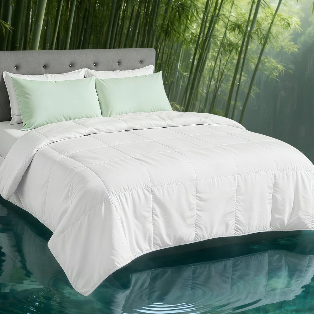 Giselle Bedding 200GSM Bamboo Quilt Summer Quilts All Season Doona Duvet Lightweight Queen