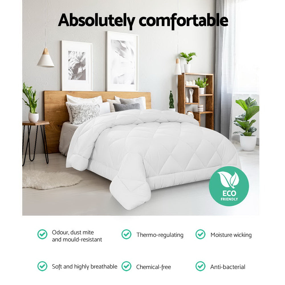 Giselle King Quilt 400GSM Bamboo Microfibre White