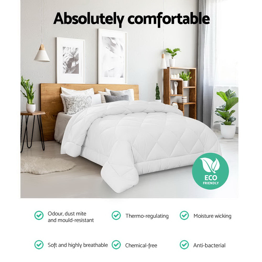 Giselle Super King Quilt Bamboo Microfibre 800GSM White