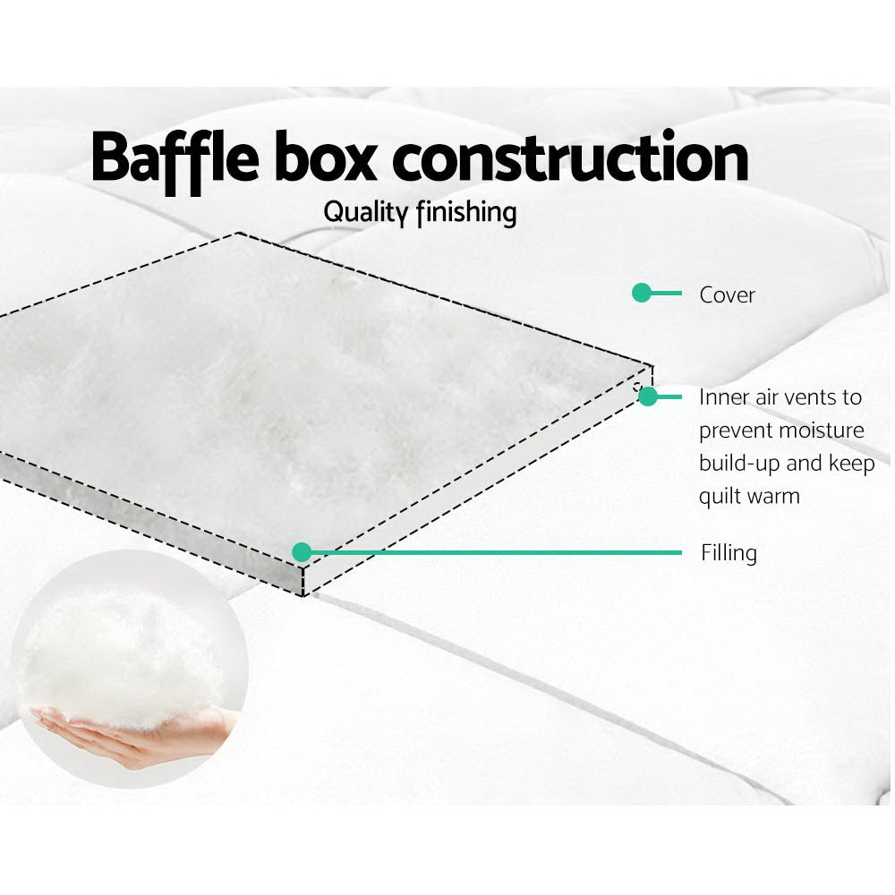 Giselle Super King Quilt Bamboo Microfibre 800GSM White