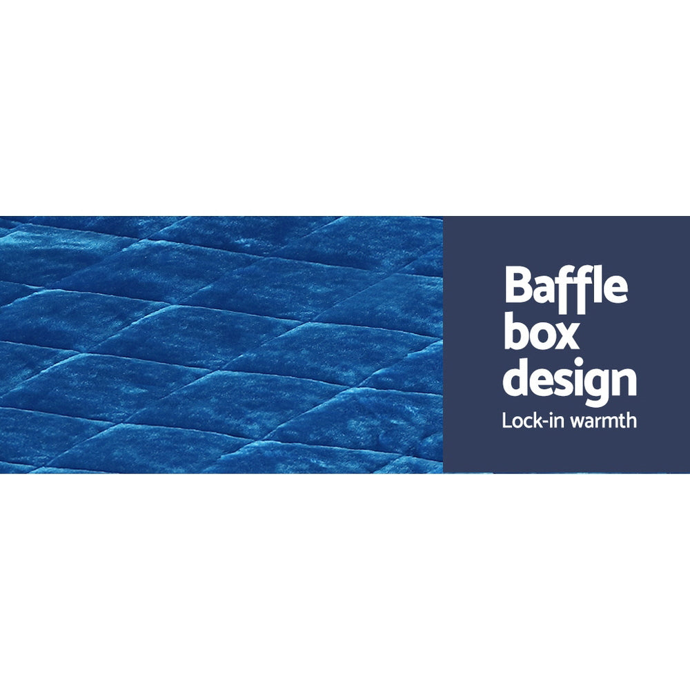 Giselle Queen Quilt Faux Mink Navy Blue
