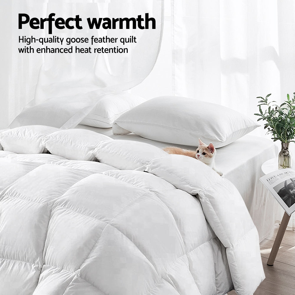 Giselle Queen Quilt 800GSM Goose Down Feather White