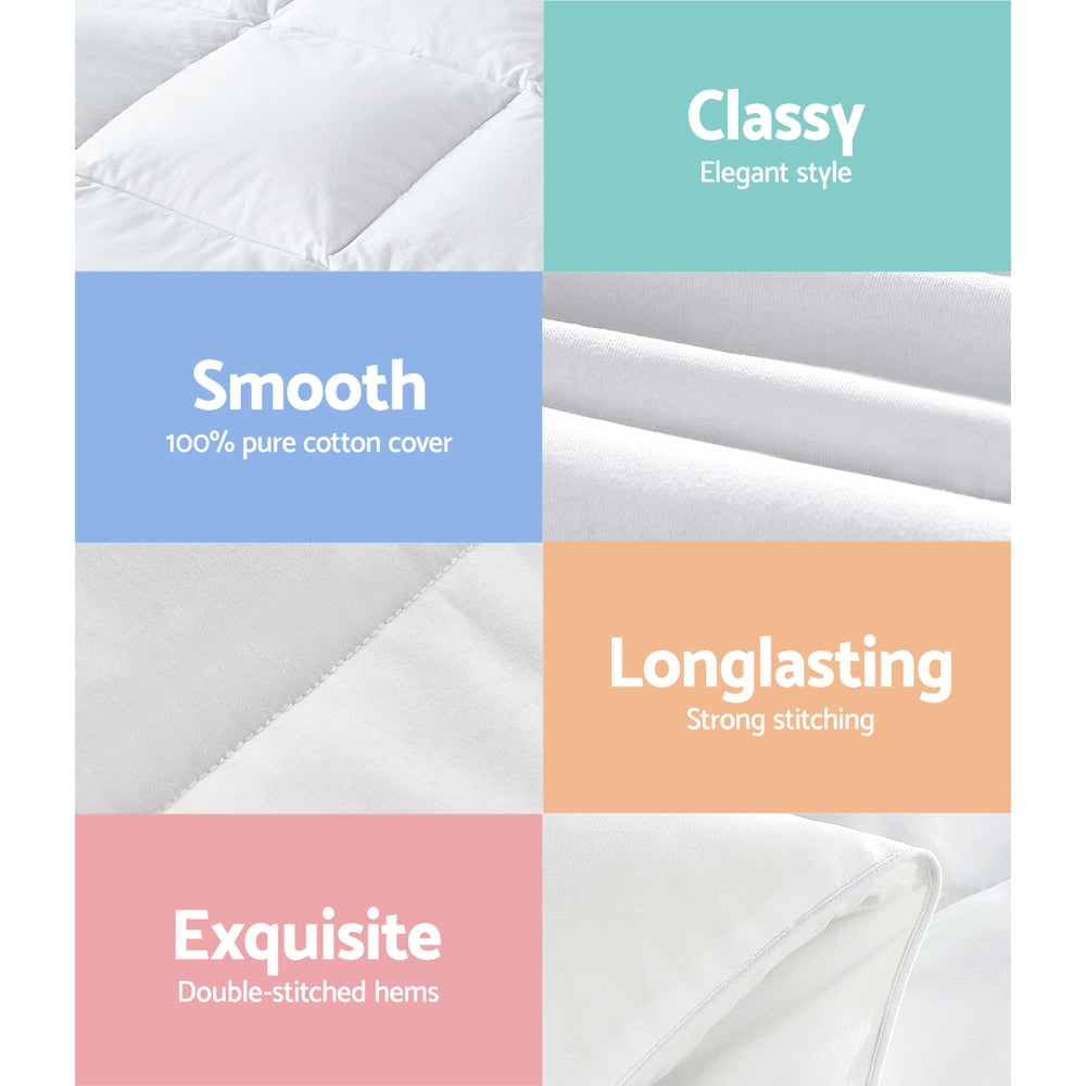 Giselle Queen Quilt 800GSM Goose Down Feather White