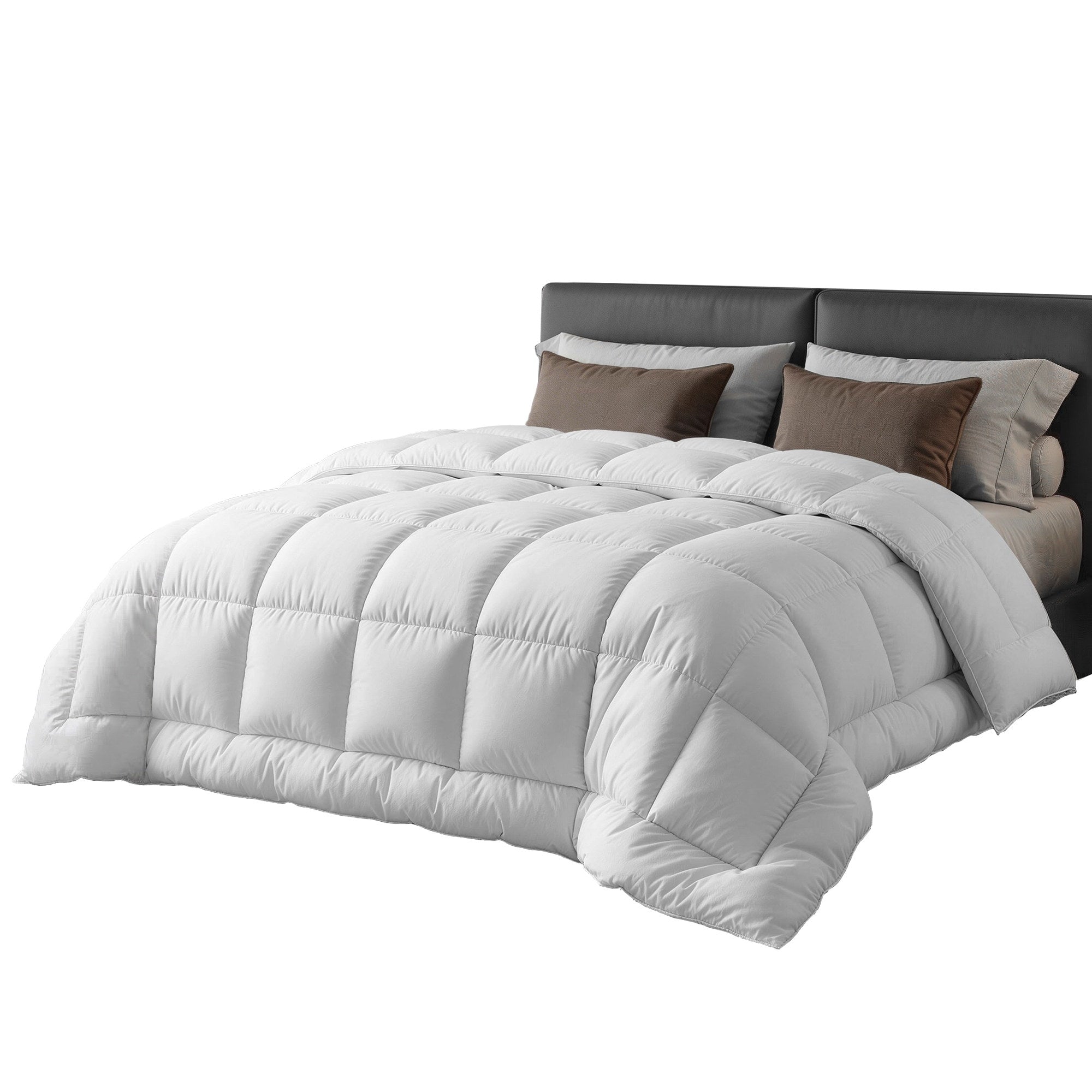 Giselle Bedding Wool Quilt 800GSM Extra Thick King Winter Doona Baffle Box Construction 100% Wool Filling