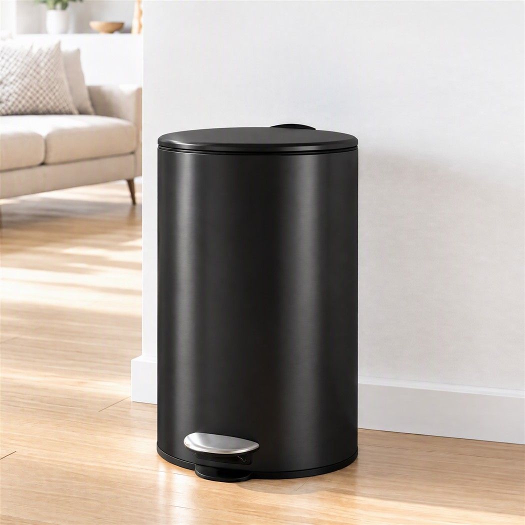 Cefito 12L Pedal Bin Rubbish Waste Bin Soft Close Lid Kitchen Bathroom Black