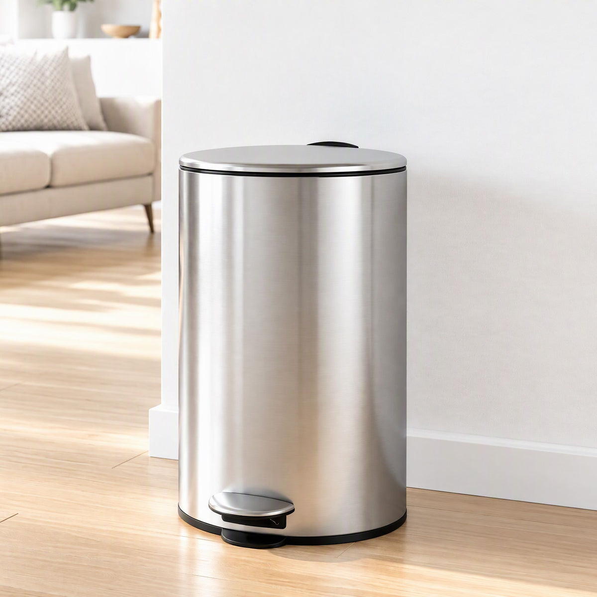 Cefito 12L Pedal Bin Rubbish Waste Bin Soft Close Lid Kitchen Bathroom Silver