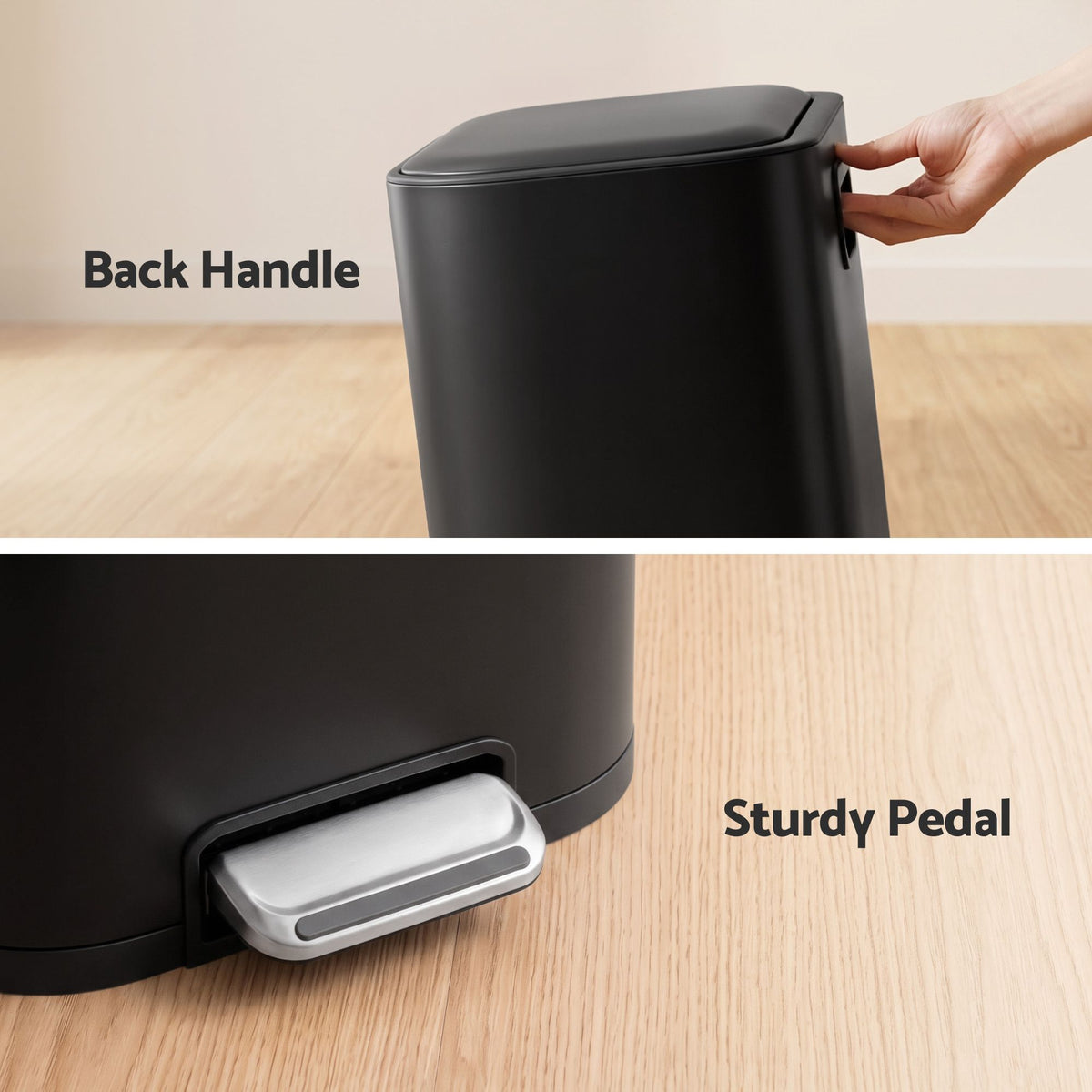 Cefito 20L Steel Pedal Bin Soft Close Kitchen Rubbish Bin Black