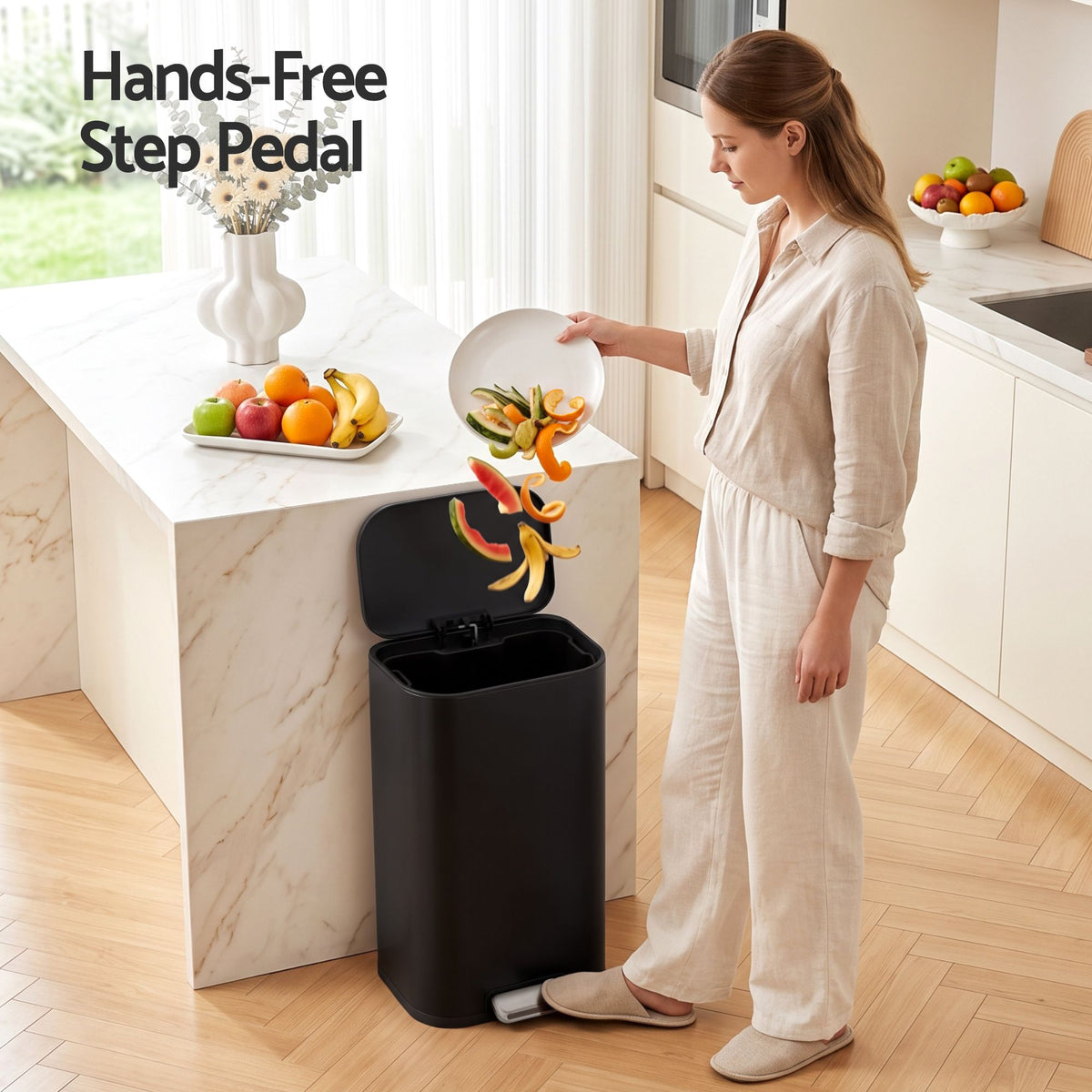 Cefito 30L Pedal Rubbish Bin with Soft Close Lid Black