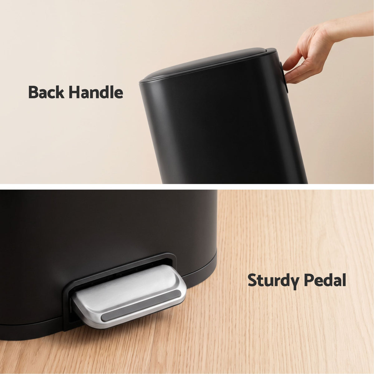 Cefito 30L Pedal Rubbish Bin with Soft Close Lid Black