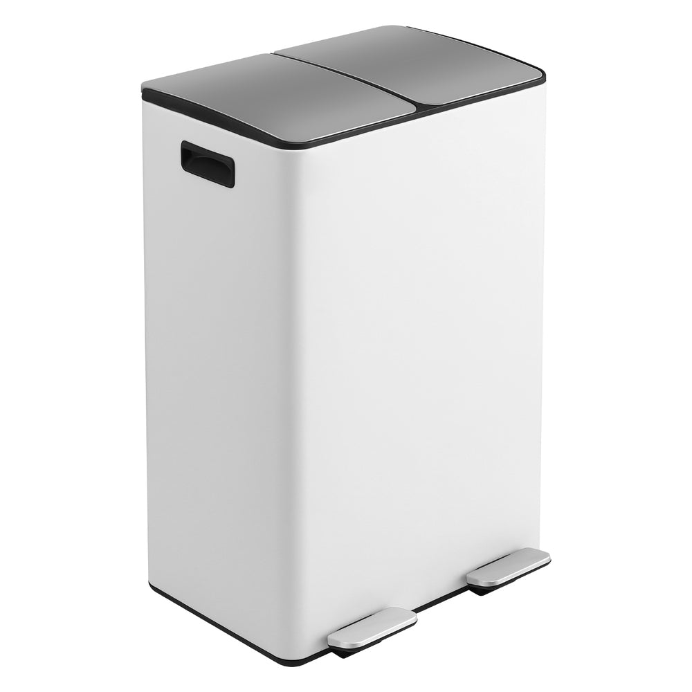 Cefito 60L Dual Compartment Pedal Bin White