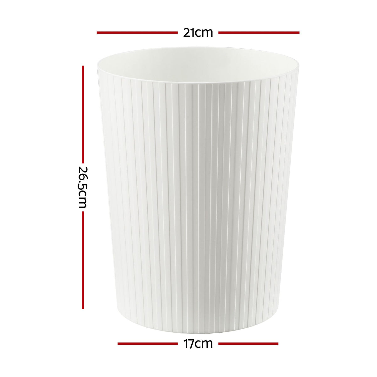 Cefito 8L Open Top Rubbish Bin Waste Bin White