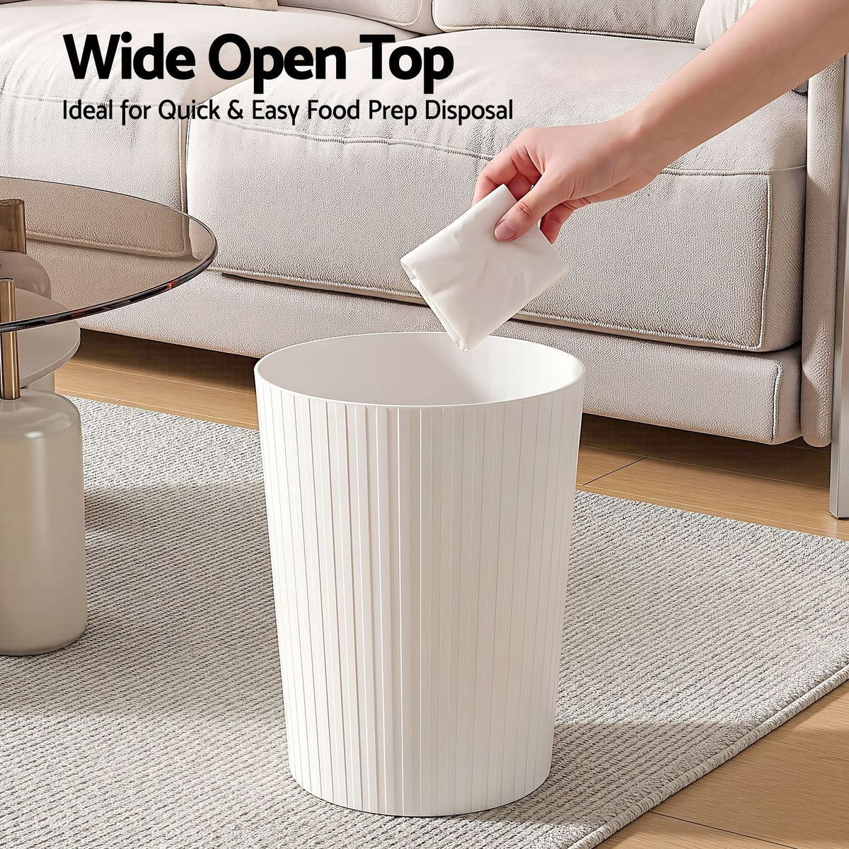 Cefito 8L Open Top Rubbish Bin Waste Bin White