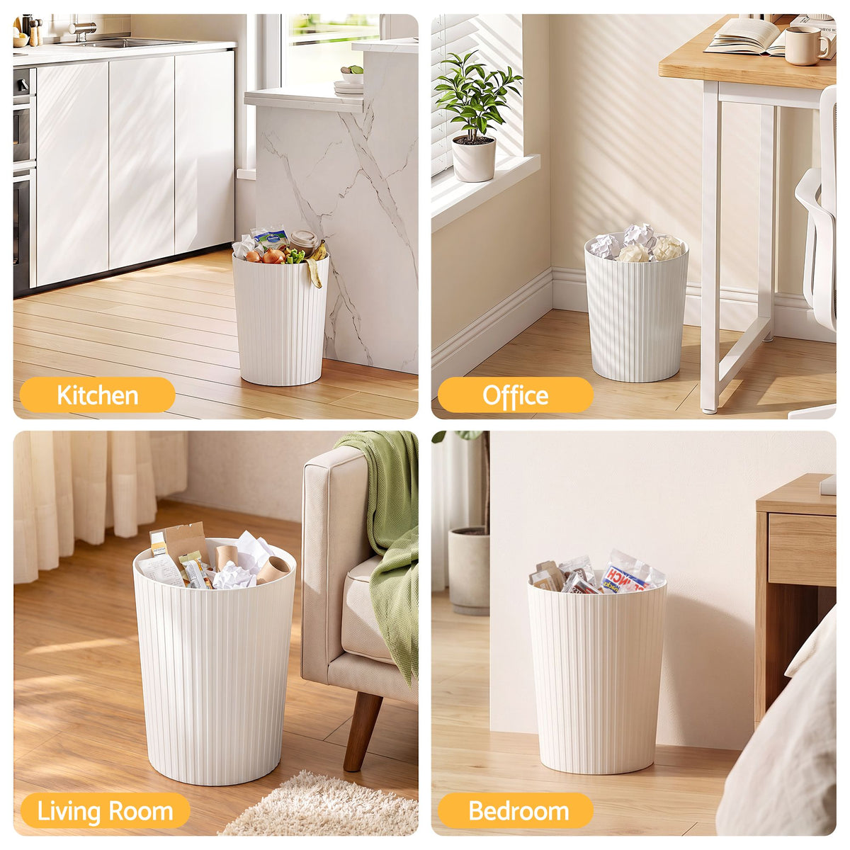 Cefito 8L Open Top Rubbish Bin Waste Bin White