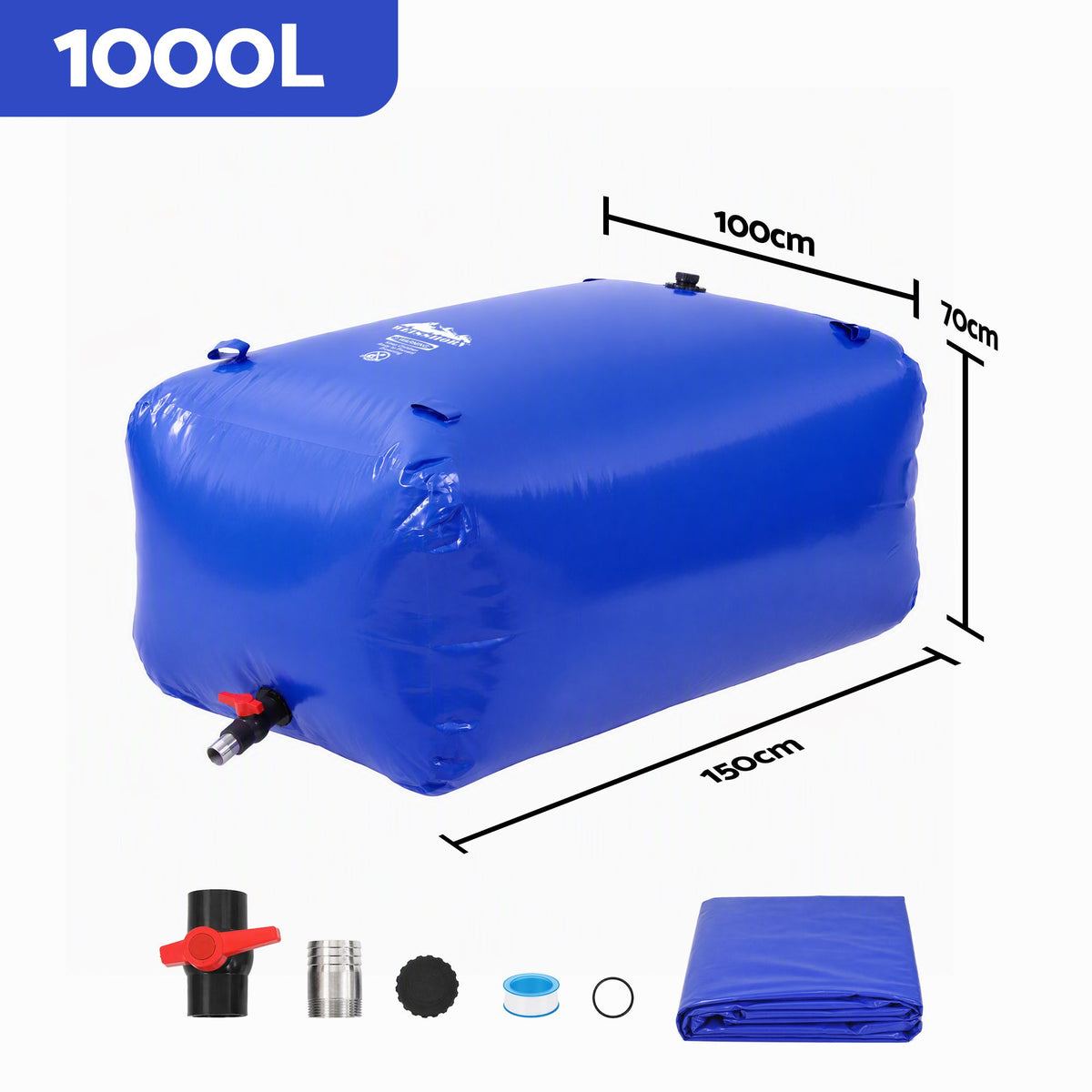 Weisshorn 1000L Water Bladder Bag Portable Large Storage Tank Container Camping Outdoor
