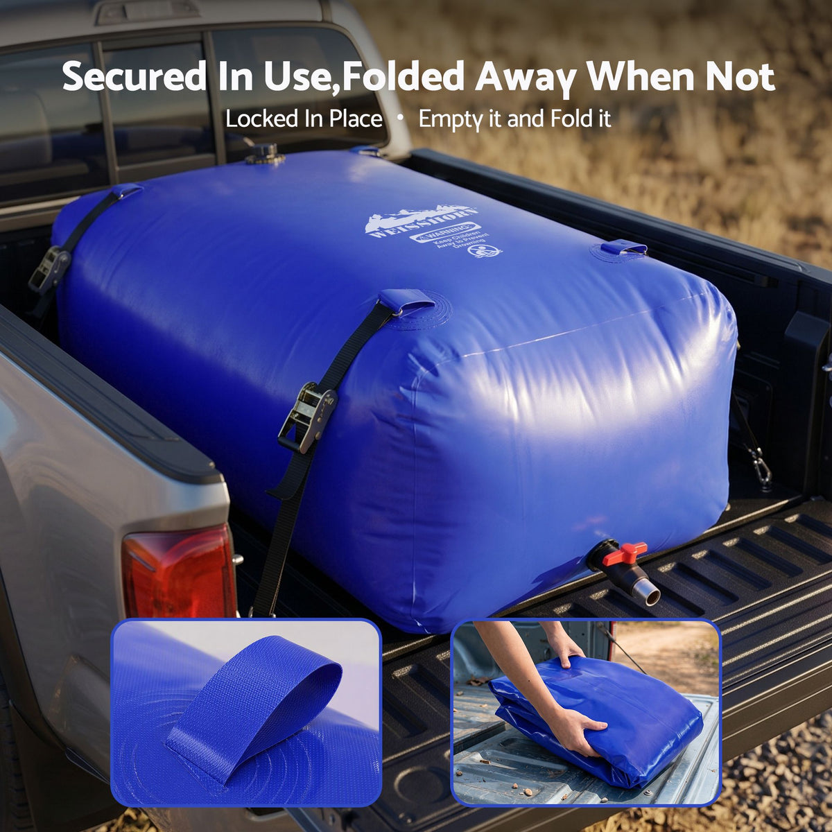 Weisshorn 1000L Water Bladder Bag Portable Large Storage Tank Container Camping Outdoor