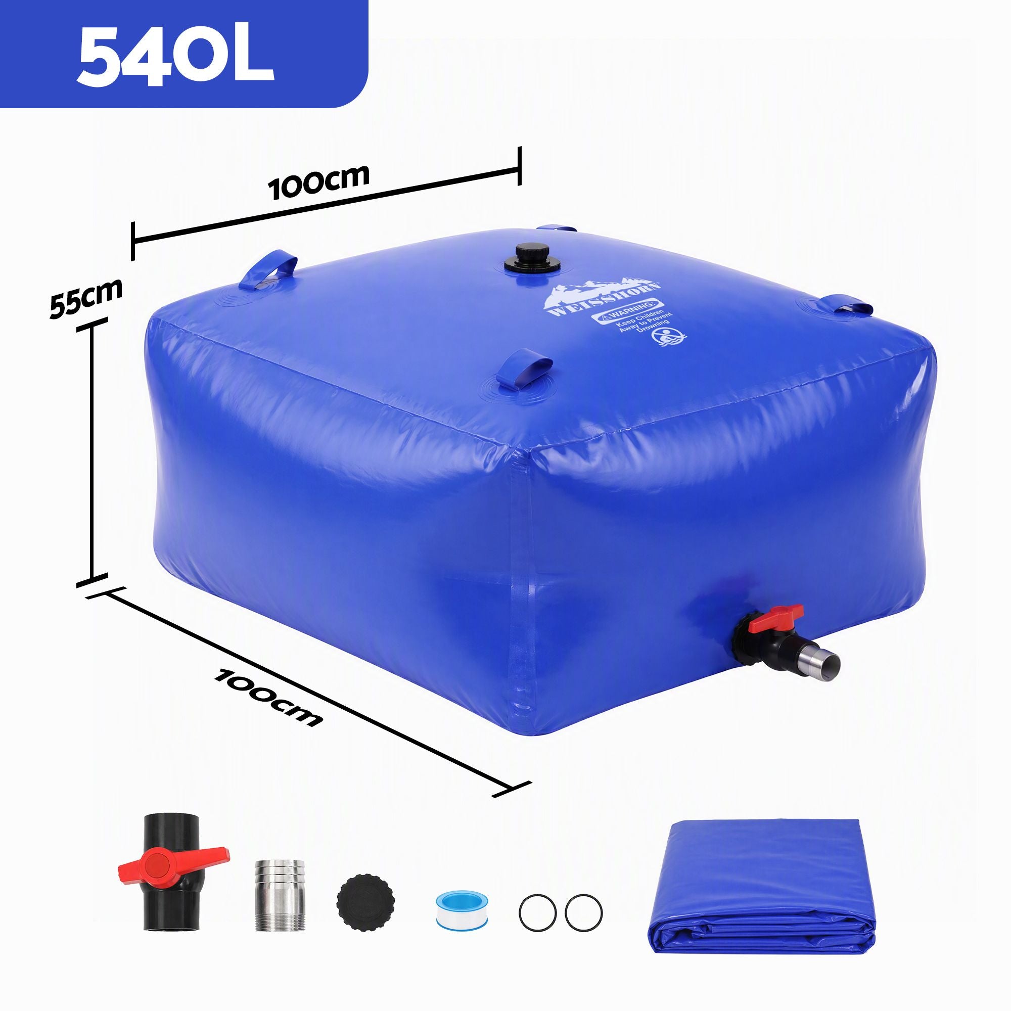 Weisshorn 540L Water Bladder Bag Portable Large Storage Tank Container Camping Outdoor