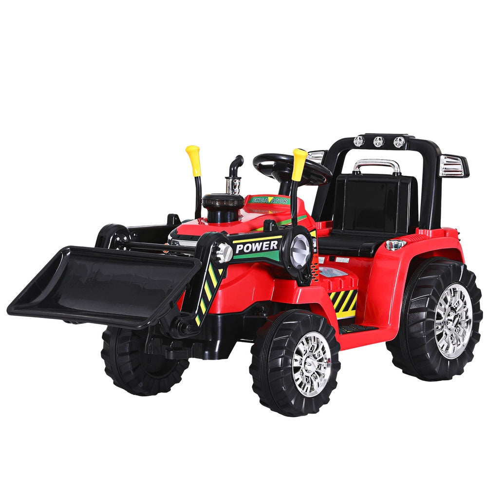 Rigo Kids Electric Bulldozer Ride-On Car 6V Remote Red