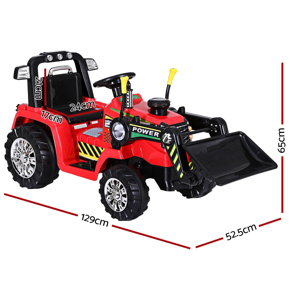 Rigo Kids Electric Bulldozer Ride-On Car 6V Remote Red
