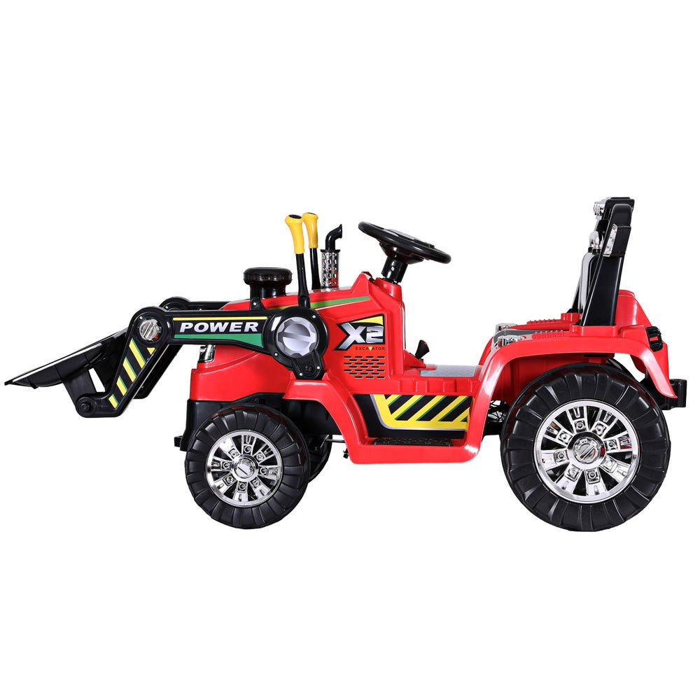 Rigo Kids Electric Bulldozer Ride-On Car 6V Remote Red
