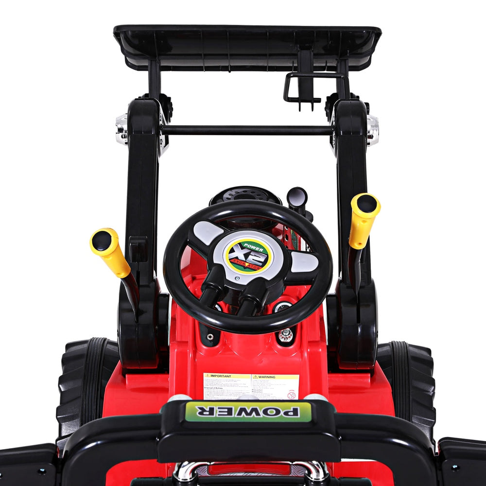 Rigo Kids Electric Bulldozer Ride-On Car 6V Remote Red