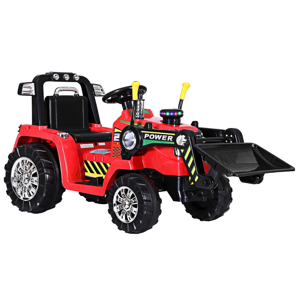 Rigo Kids Electric Bulldozer Ride-On Car 6V Remote Red