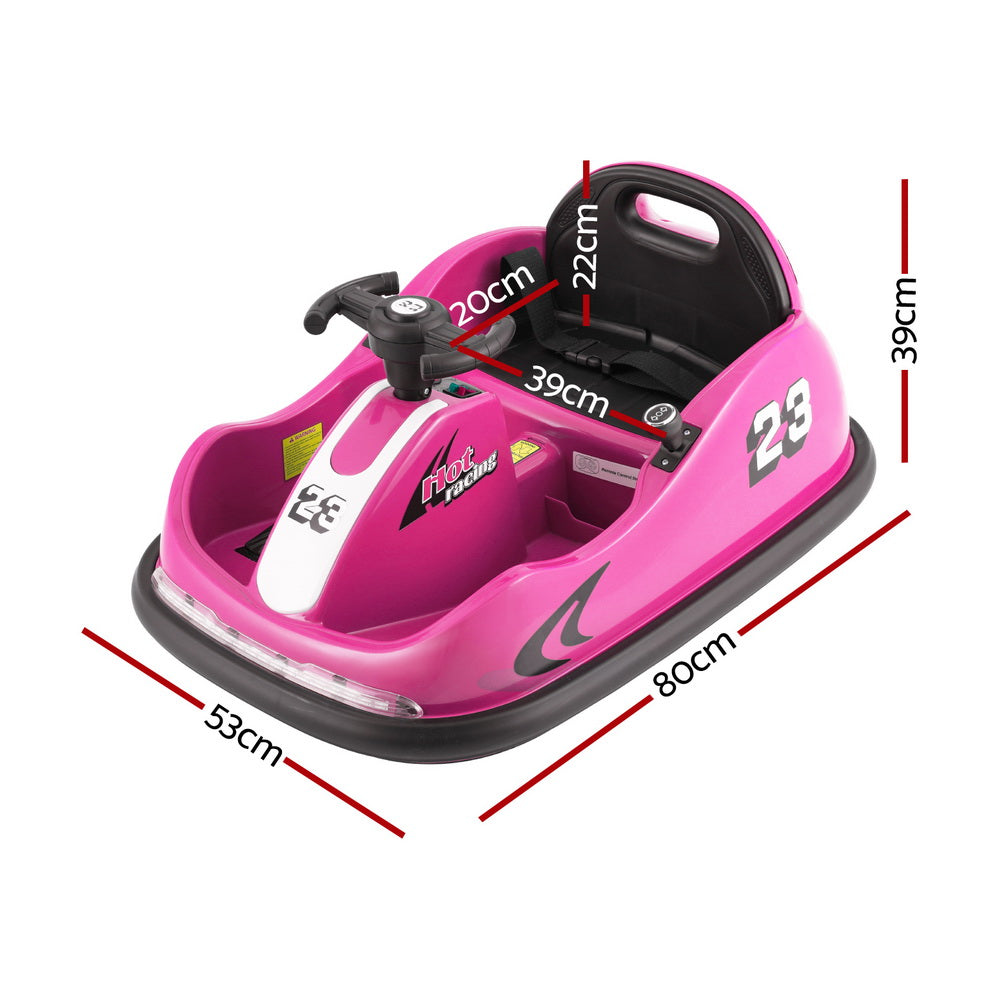 Rigo Kids Ride On Car Bumper Kart 6V Electric Toys Cars Remote Control Pink
