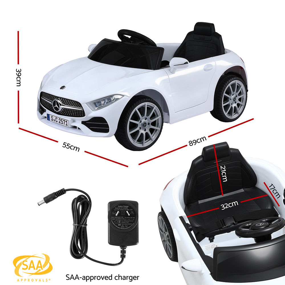 Licensed Kids Electric Ride-On Car Remote Control Music White
