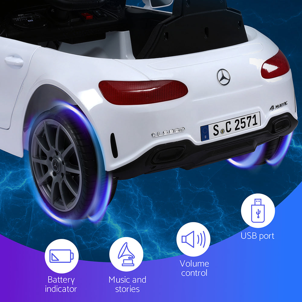 Licensed Kids Electric Ride-On Car Remote Control Music White