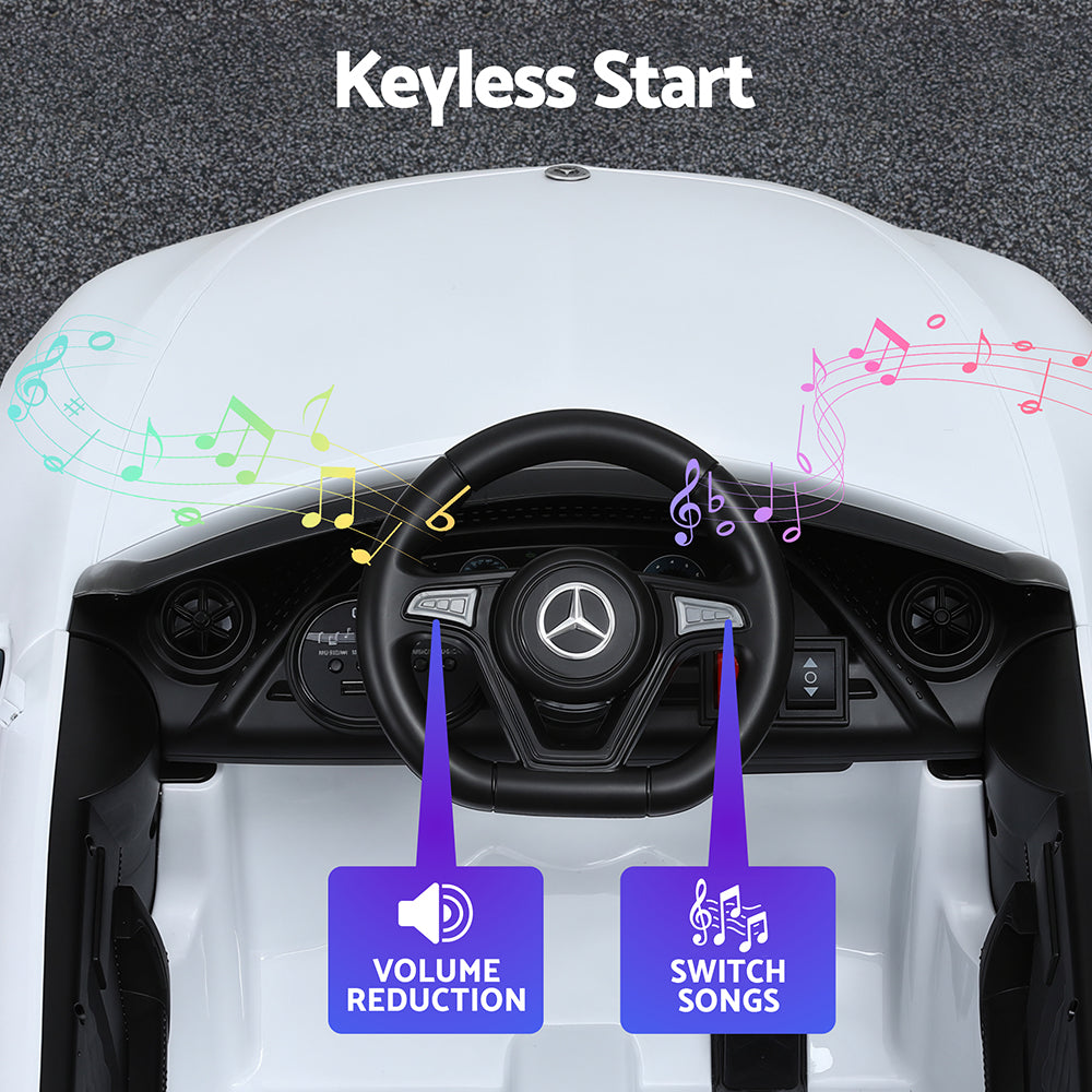 Licensed Kids Electric Ride-On Car Remote Control Music White