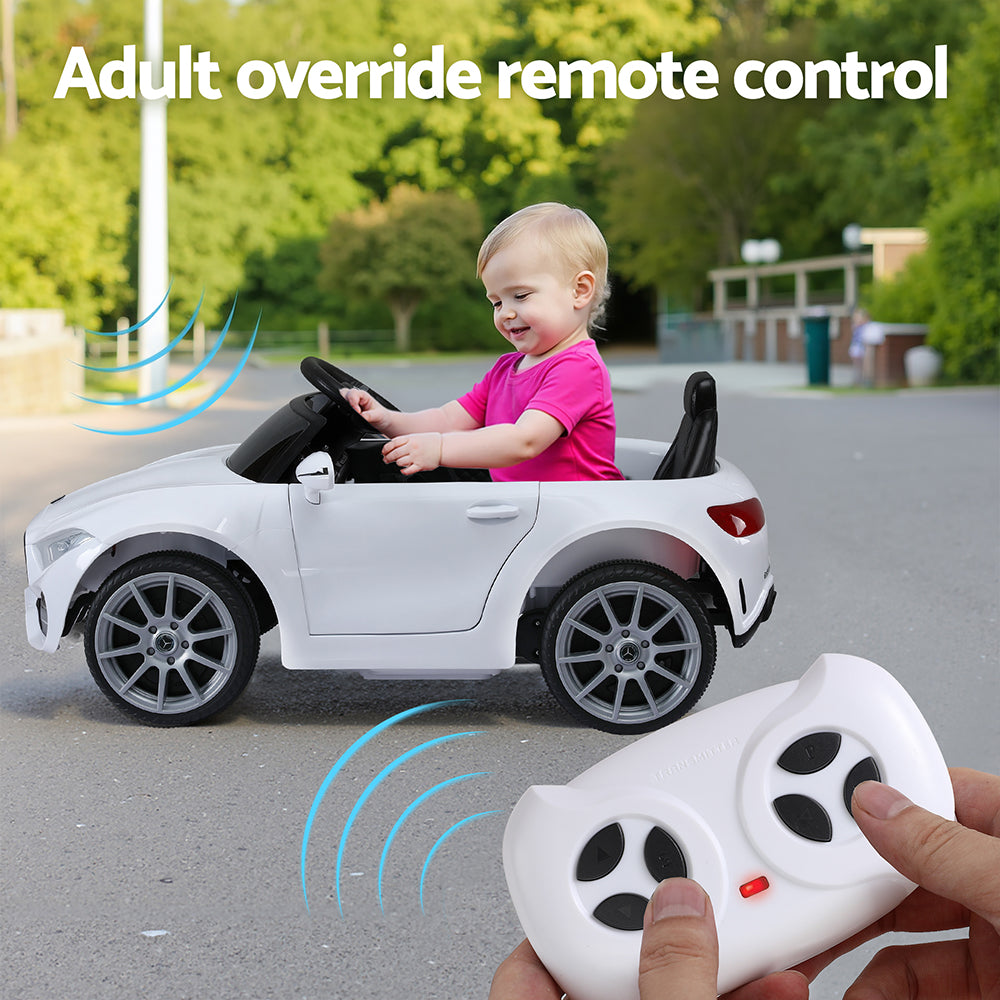 Licensed Kids Electric Ride-On Car Remote Control Music White