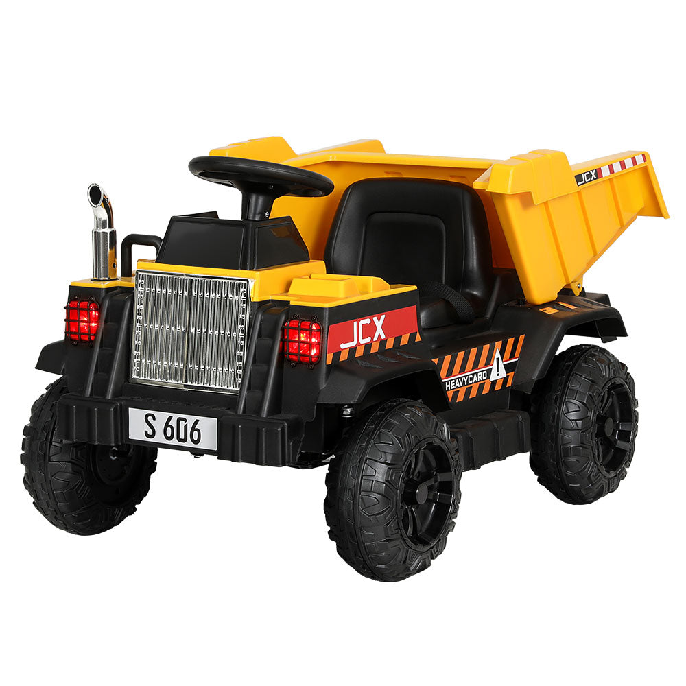 Rigo 12V Kids Electric Ride-On Dump Truck Yellow