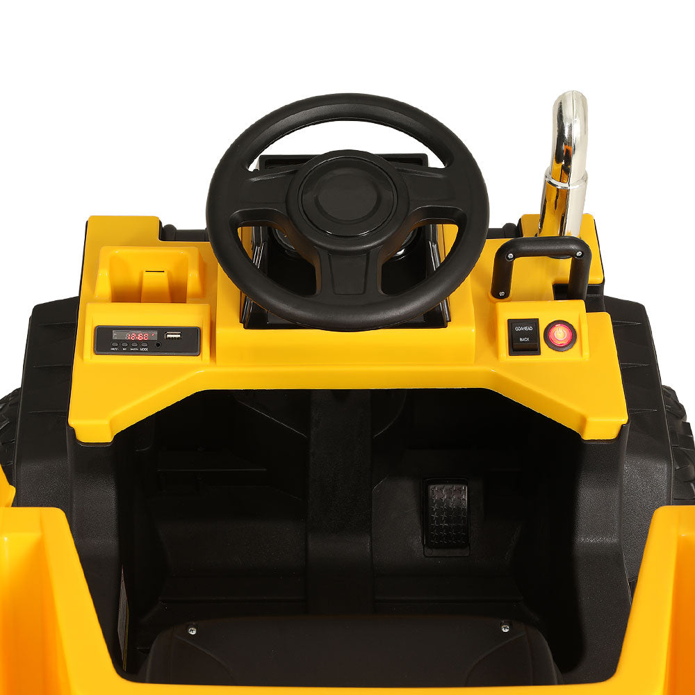 Rigo 12V Kids Electric Ride-On Dump Truck Yellow