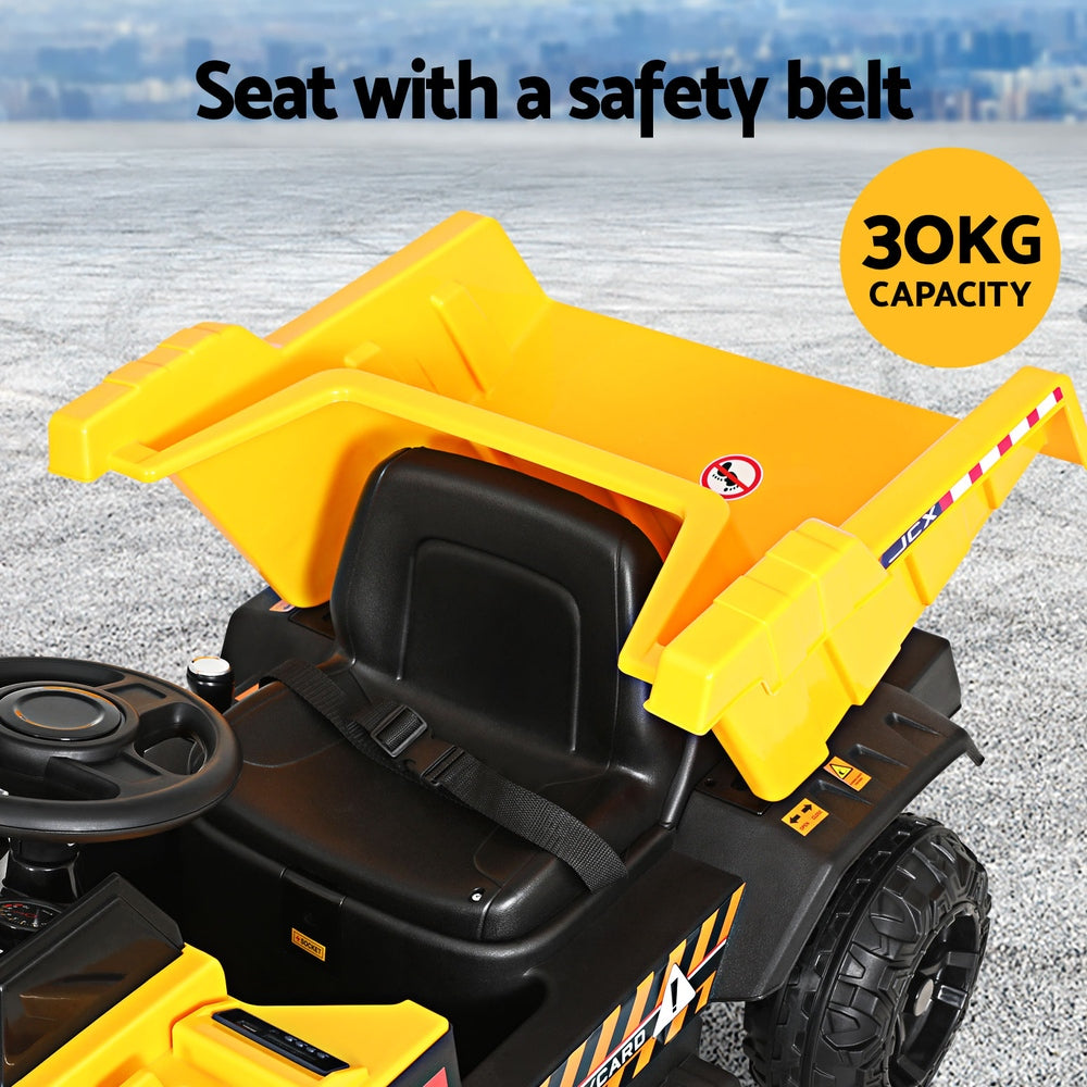Rigo 12V Kids Electric Ride-On Dump Truck Yellow