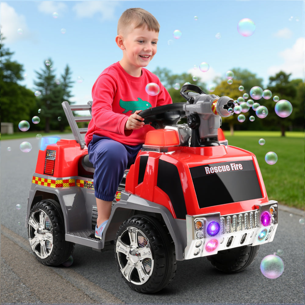 Rigo Kids Electric Ride On Fire Engine Truck 6V Red