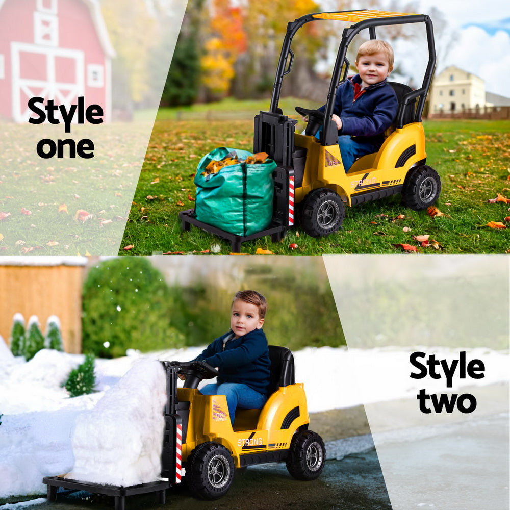 Rigo 12V Kids Electric Ride On Forklift Loader Yellow