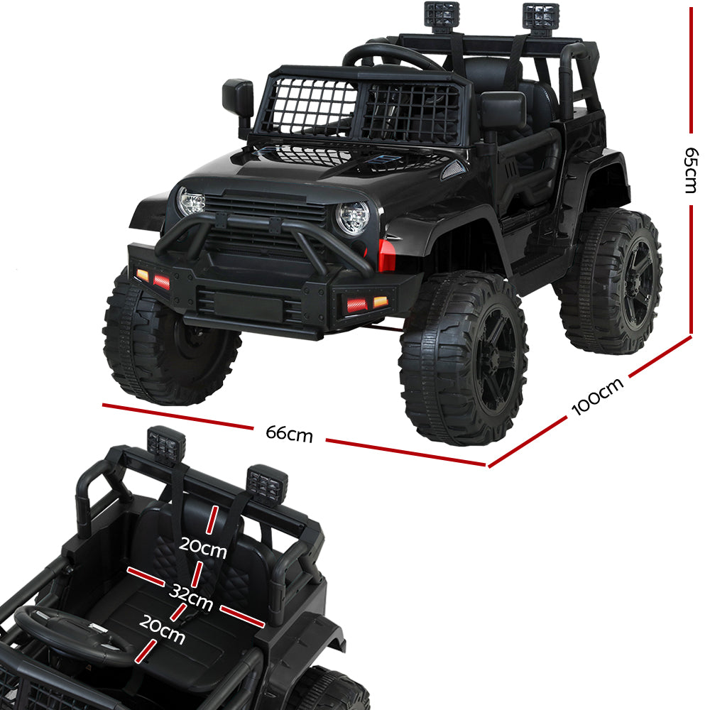 Rigo 12V Kids Electric Ride-On Jeep Black