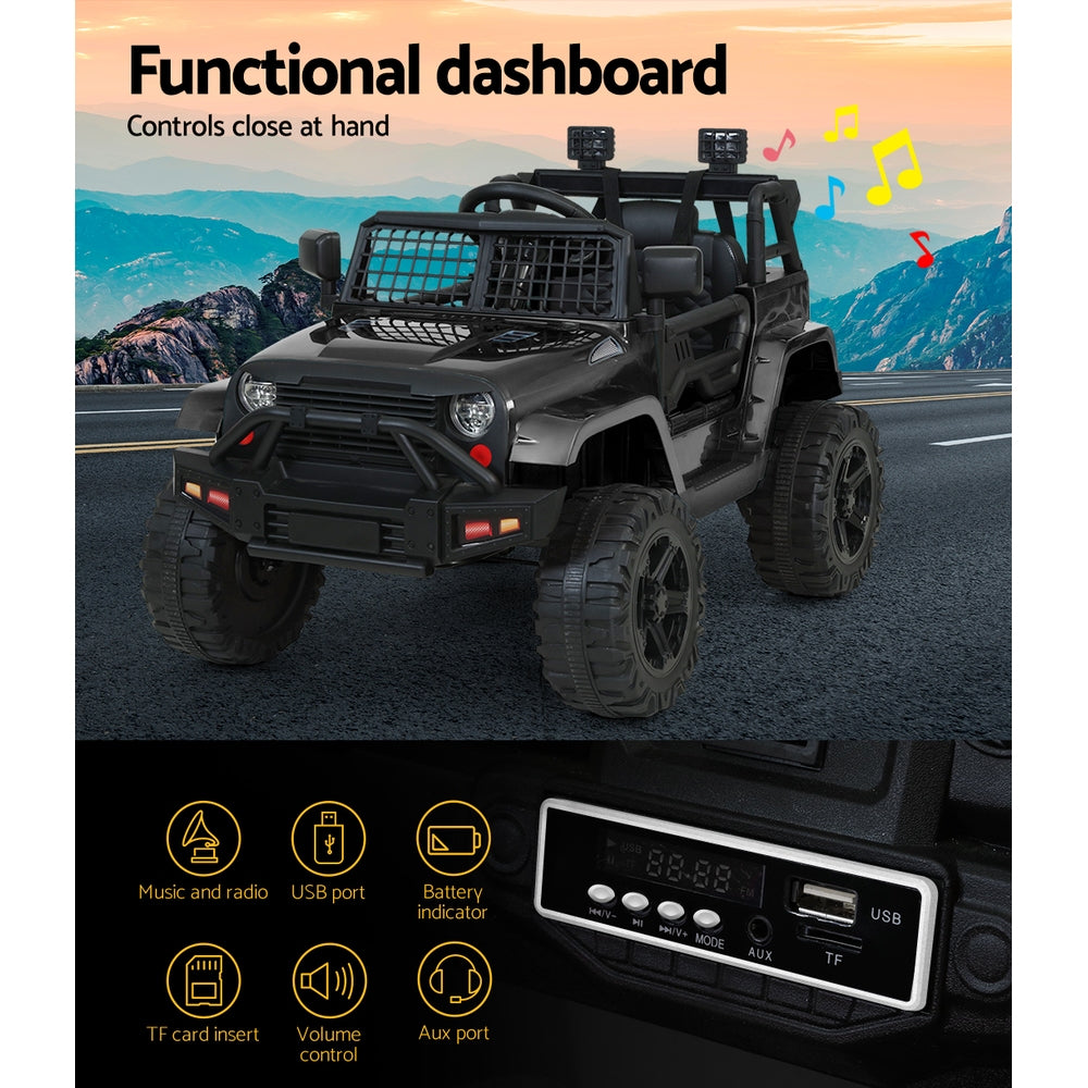 Rigo 12V Kids Electric Ride-On Jeep Black