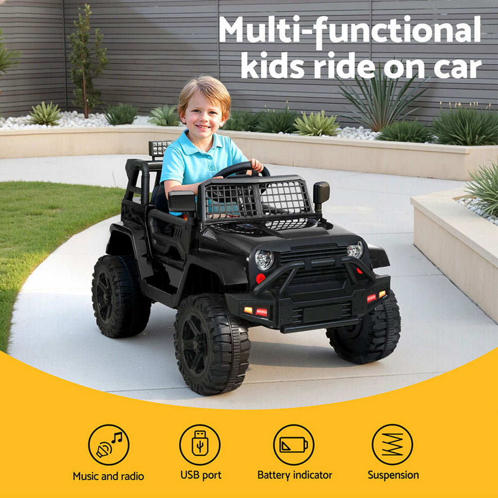 Rigo Kids Electric Ride On Car Jeep 12V Black