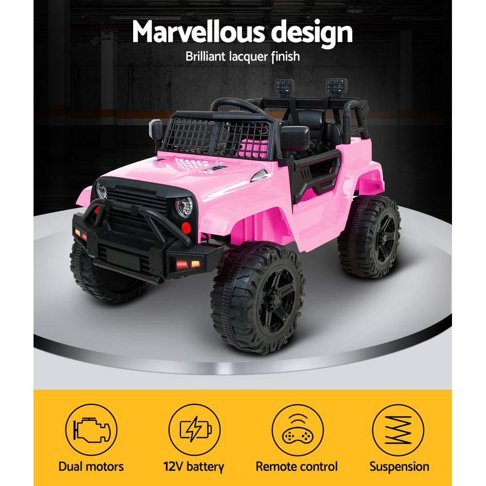 Rigo 12V Kids Electric Ride-On Jeep Pink