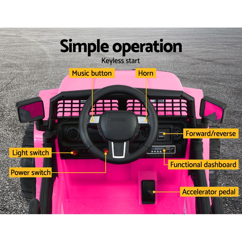 Rigo 12V Kids Electric Ride-On Jeep Pink